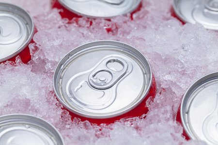 Coca cola beverage in ice